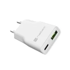 Natec Ribera GAN Slim 20W USB-A USB-C white