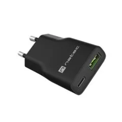 Natec Ribera GAN Slim 20W USB-A USB-C black