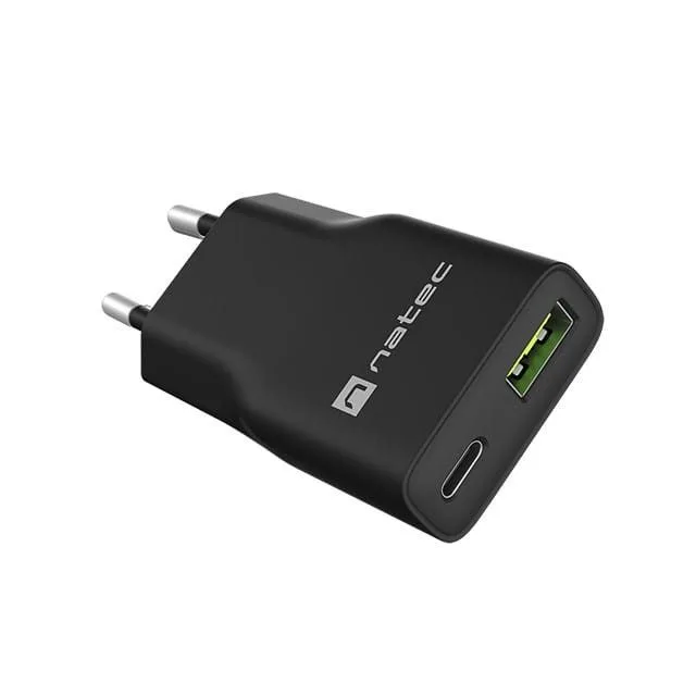 Natec Ribera GAN Slim 20W USB-A USB-C black — image 1
