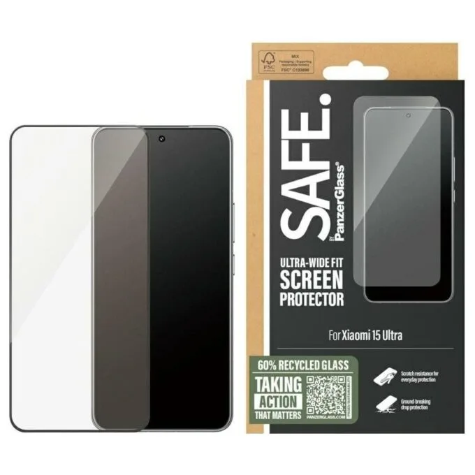PanzerGlass Safe Ultra-Wide Fit w. Black Frame to Xiaomi 15 Ultra — image 1