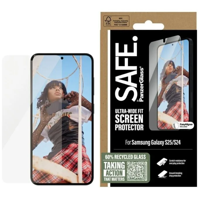 PanzerGlass Safe Ultra-Wide Fit do Samsung Galaxy S25 przezroczysty — image 1
