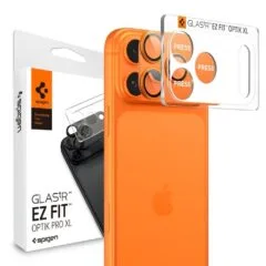 Spigen Optik Pro XL GLAS.TR “EZ FIT” Camera Protector for Apple iPhone 17 Pro orange