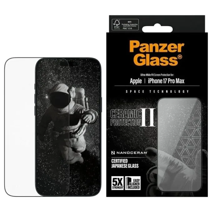 PanzerGlass Ceramic II Ultra-Wide Fit EasyAligner for Apple iPhone 17 Pro Max — image 1