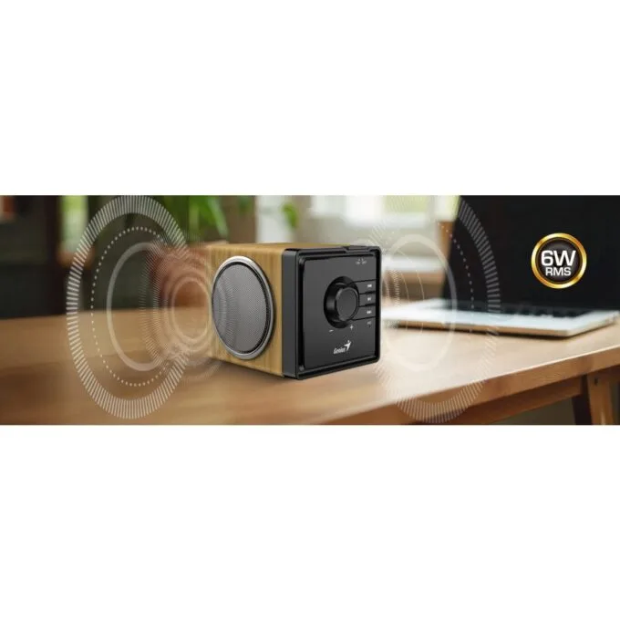 Genius Mobile Speaker Portable BT 6W SP-916BT Pine Wood — image 6