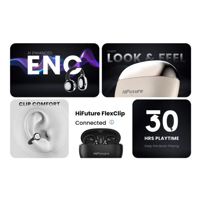 HiFuture Headphones Open Ear FlexClip Black — image 8
