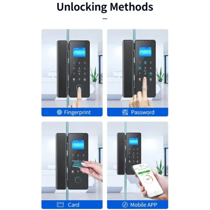 Zudsec Standalone Door Lock Metal For Glass Doors With Fingerprint-WiFi — image 4
