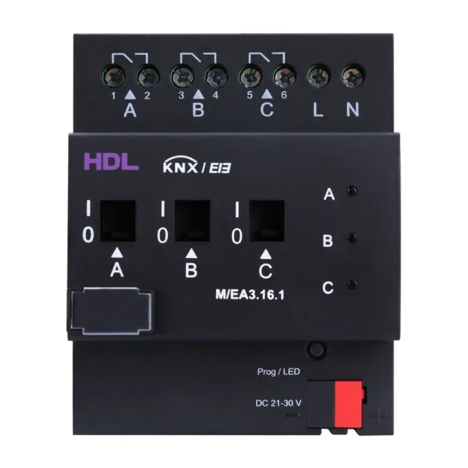 HDL KNX 3CH 16A Actuator With Energy Metering — image 1