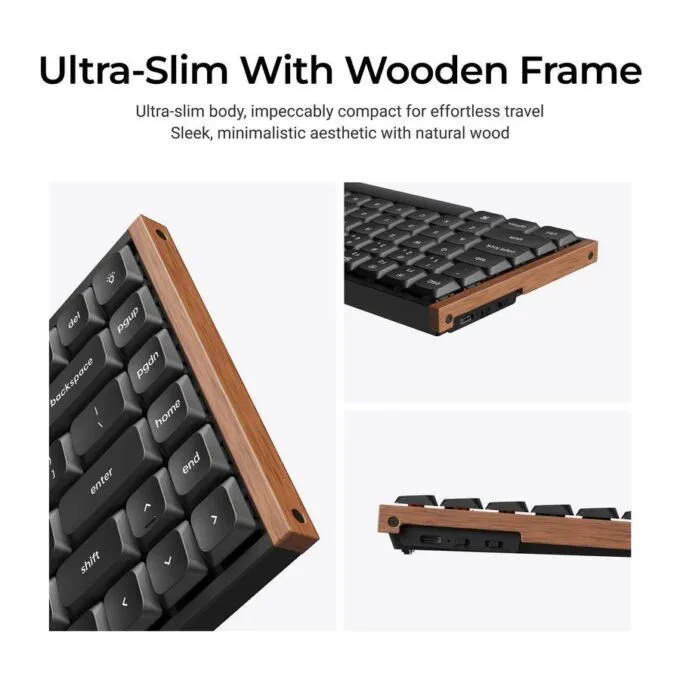 Keychron K3 Ultra (K3U-H3) QMK 8K Wireless Mechanical Keyboard Brown Switch Low Profile Wood Fr. 75% — image 6