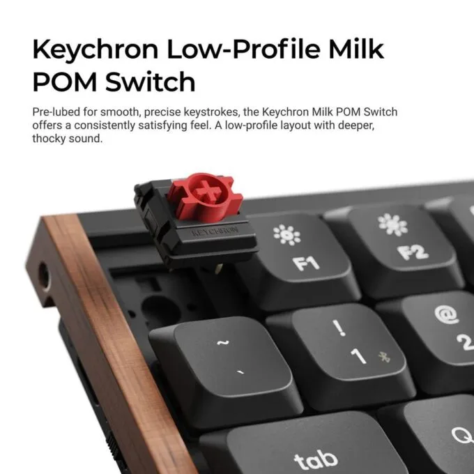 Keychron K3 Ultra (K3U-H1) QMK 8K Wireless Mechanical Keyboard Red Switch Low Profile Wood Frame 75% — image 5
