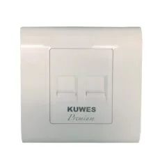 Kuwes Outlet Double Faceplate UK 86x86mm