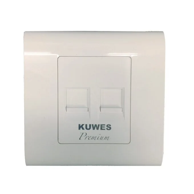 Kuwes Outlet Double Faceplate UK 86x86mm — image 1