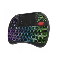 Rii Mini Keyboard Wireless 2.4GHz with Touchpad, Scrollwheel & Media Keys RGB X8