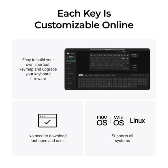 Keychron Q1 Ultra (Q1U-M3) ZMK RGB 8K Wireless Custom Mechanical Keyboard-Brown Switch 75% US — image 4
