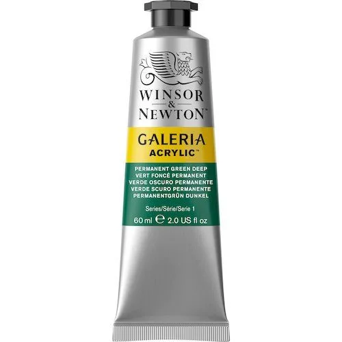 W&N GALERIA ACRYLIC COLOUR 60ML TBE PERMANENT GREEN DEEP — image 1