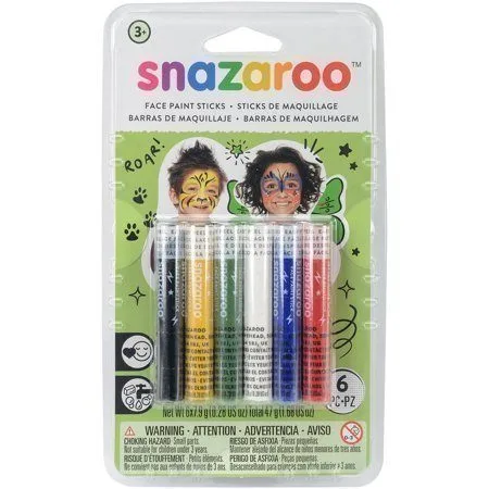 SNAZAROO FACE PAINTING CRAYON STICKS - RAINBOW - 6 PACK — image 1
