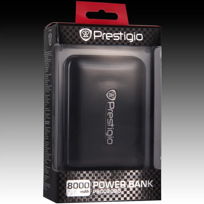 Black color Power battery charger, capacity 8000mAh, input 5V/1A[max. 1.5A], dual USB output 5V/1A & 5V/2A[total 2.8A max.] — image 3