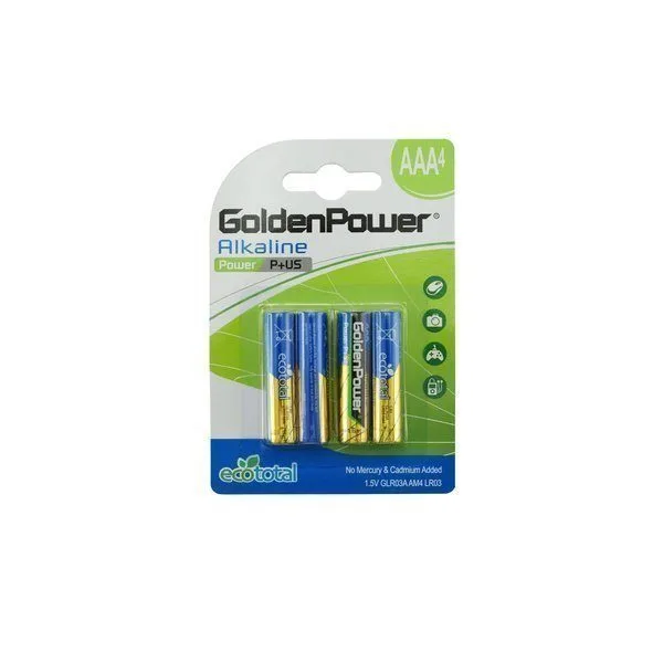 4PC/CARD GOLDEN POWER 1.5V AAA ALKALINE POWER PLUS — image 1