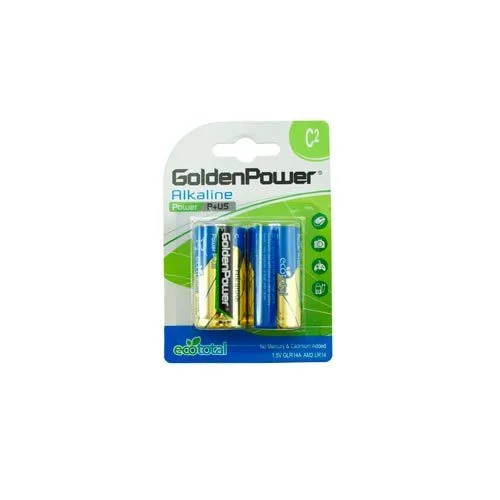 2PC/CARD GOLDEN POWER 1.5V C ALKALINE POWER PLUS — image 1