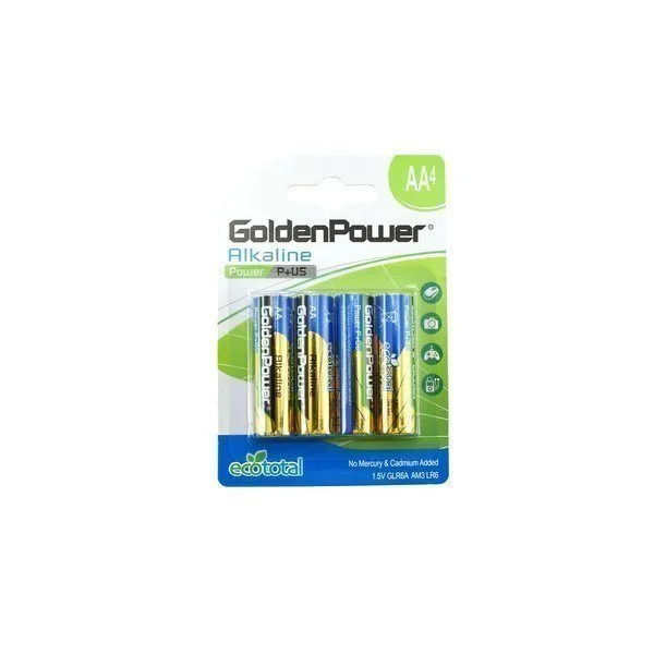 4PC/CARD GOLDEN POWER 1.5V AA ALKALINE POWER PLUS — image 1