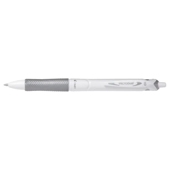 PILOT ACROBALL PURE WHITE POINT PEN MEDIUM BLACK — image 1