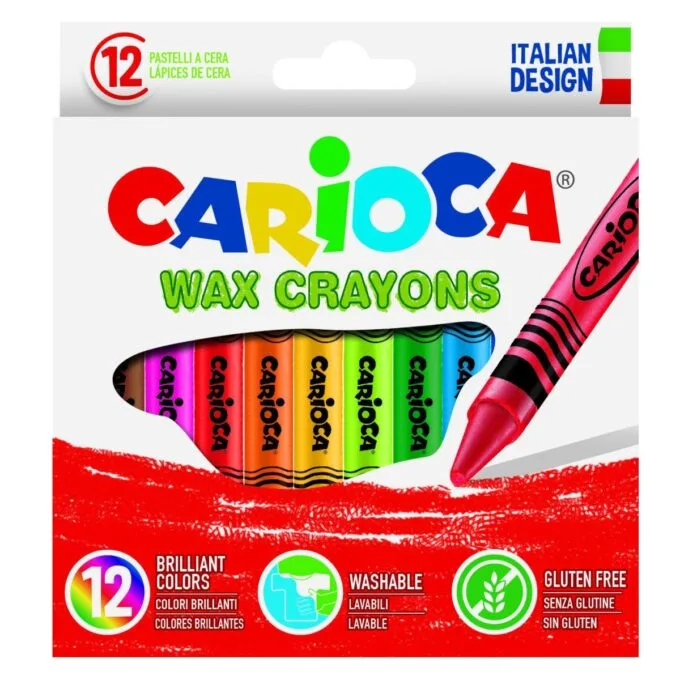 CARIOCA 12 WAX CRAYONS — image 1