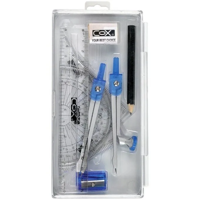 COX MATHEMATICAL INSTR. 9 PCS SET — image 1