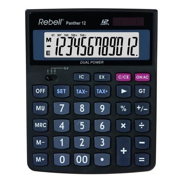 REBELL DESKTOP CALCULATOR PANTHER 12 DIGIT — image 1