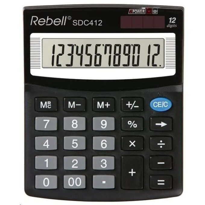 REBELL DESKTOP CALCULATOR 12 DIGITS BLACK — image 1