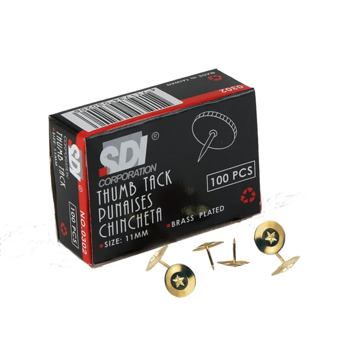 SDI THUMB TACKS 11MM 100 PCS BOX — image 1