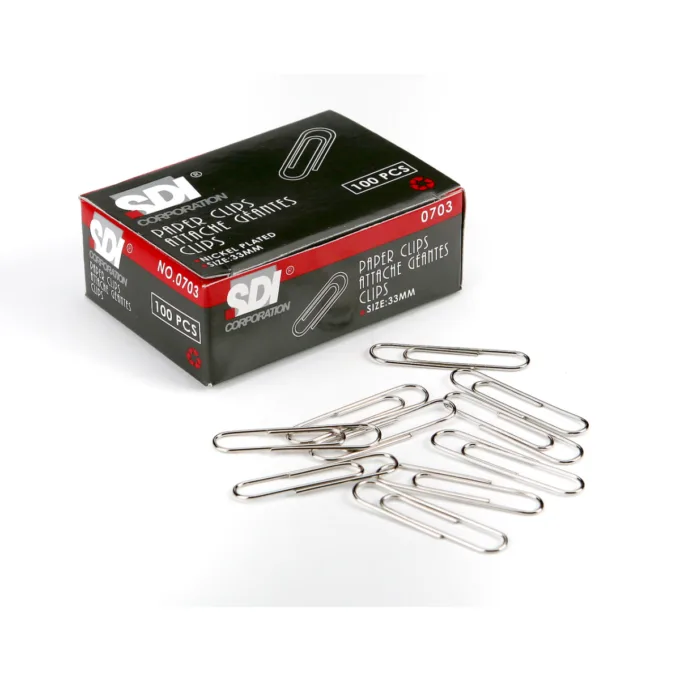 SDI PAPER CLIPS 33MM 100 PCS BOX — image 1