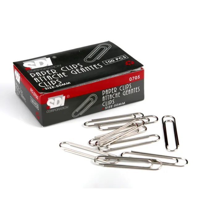 SDI PAPER CLIPS 50MM 100 PCS BOX — image 1