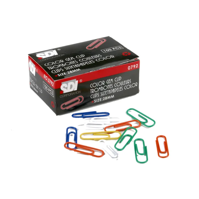 SDI COLOURD PAPER CLIPS 28MM 100 PCS BOX — image 1