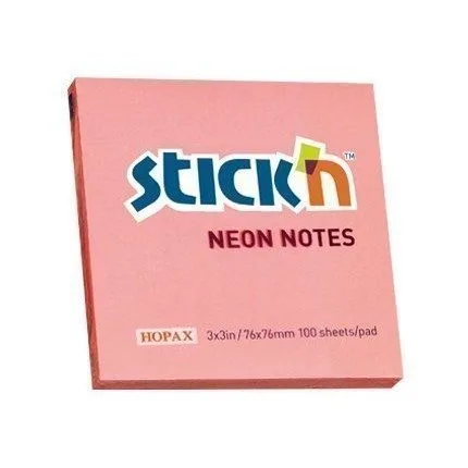 STICK N 76X76MM 100 SHEETS PAD PINK — image 1