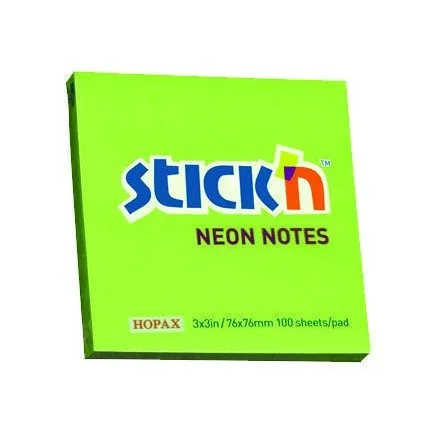 STICK N 76X76MM 100 SHEETS PAD LIME — image 1
