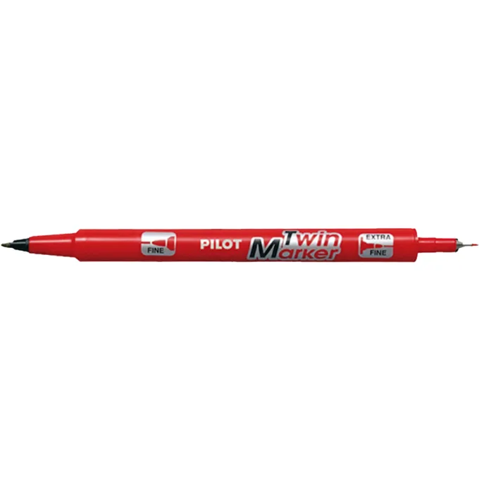 PILOT TWIN MARKER EXTRA FINE / FINE TIP RED — image 1