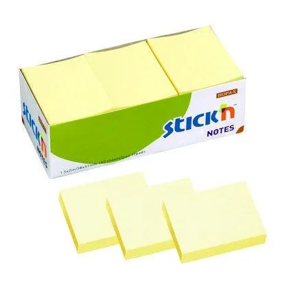 STICK' N: 38X50MM 100 SH/PAD YELLOW 12 PAD BOX — image 1