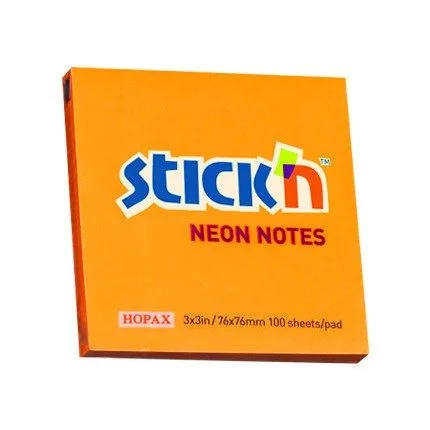 STICK N 76X76MM 100 SHEETS PAD ORANGE — image 1
