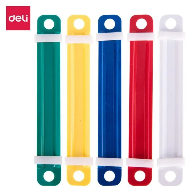 DELI PLASTIC PRONG FASTENERS 2-HOLE 80MM 50 SETS / COLOR BOX — image 1