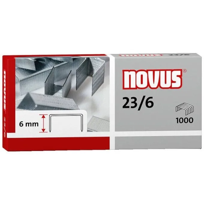 NOVUS STAPLES 23/6 1000 PCS BOX — image 1