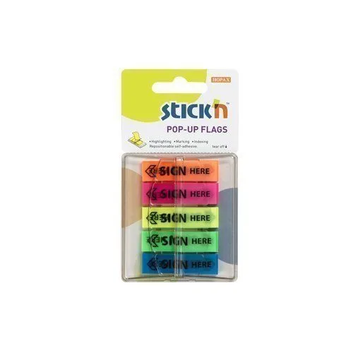 STICK 'N - SIGN HERE - POP-UP FLAGS 45X12MM 5 X 150 SHEETS PAD — image 1