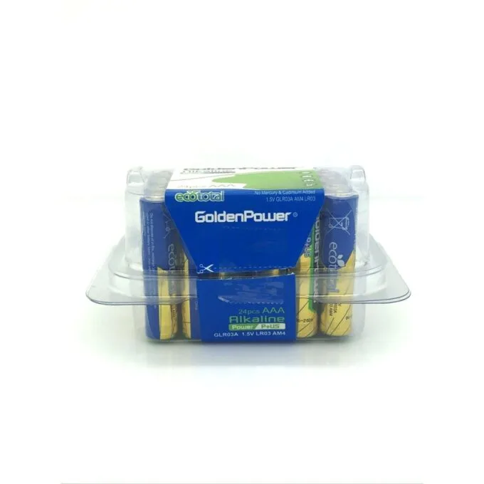 GOLDEN POWER 1.5V AAA ECOTOTAL ALKALINE POWER PLUS GLR03A (AAA) 24 PCS PLASTIC BOX (6*4 PCS/SHRINK) — image 1