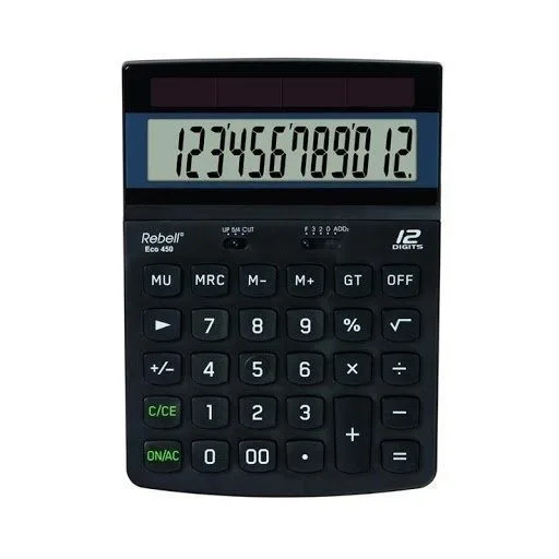 REBELL DESKTOP CALCULATOR ECO 450 12 DIGIT — image 1