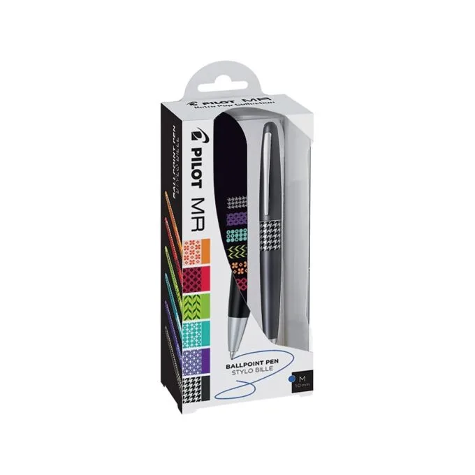 PILOT MR3 RETRO POP COLL RETRACT. TWIST MED - HOUNDSTOOTH BK BLISTER — image 1