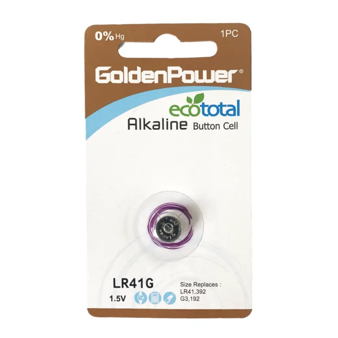 1PC/CARD GOLDEN POWER 1.5V ALKALINE BUTTON LR41 — image 1