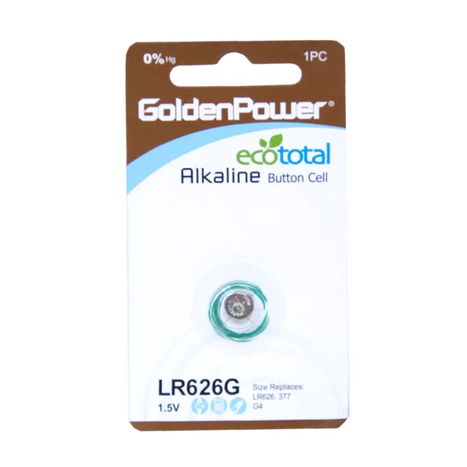1PC/CARD GOLDEN POWER 1.5V ALKALINE BUTTON LR66 — image 1