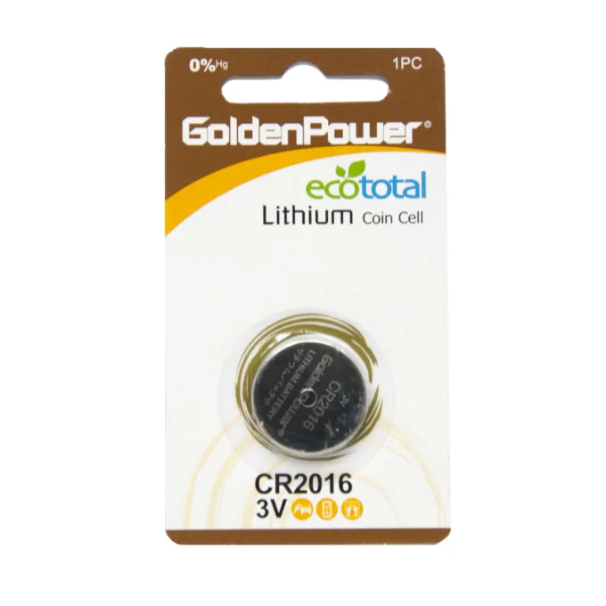 1PC/CARD GOLDEN POWER 3V LITHIUM BUTTON CR2016 — image 1