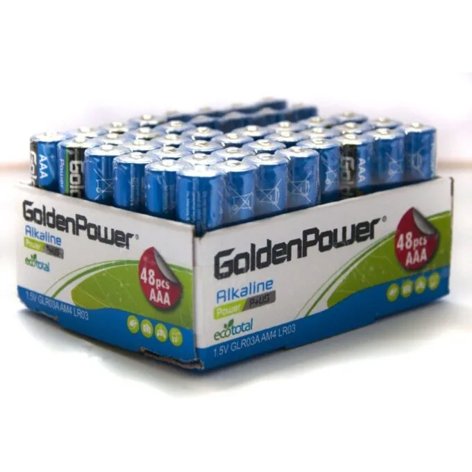 GOLDEN POWER 1.5V AAA ECOTOTAL ALKALINE POWER PLUS GLR03A (AAA) 48 PCS VALUE PACK (4 PCS/SHRINK) — image 1