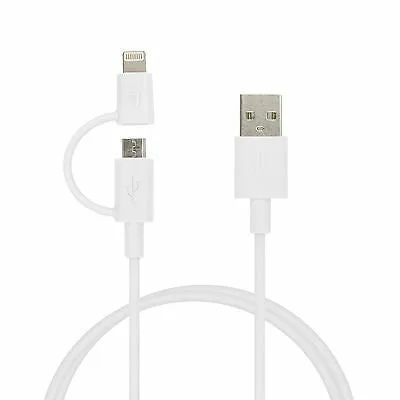 TEAM DUAL CHARGE & SINC CABLE 2 IN 1 WHITE — image 1