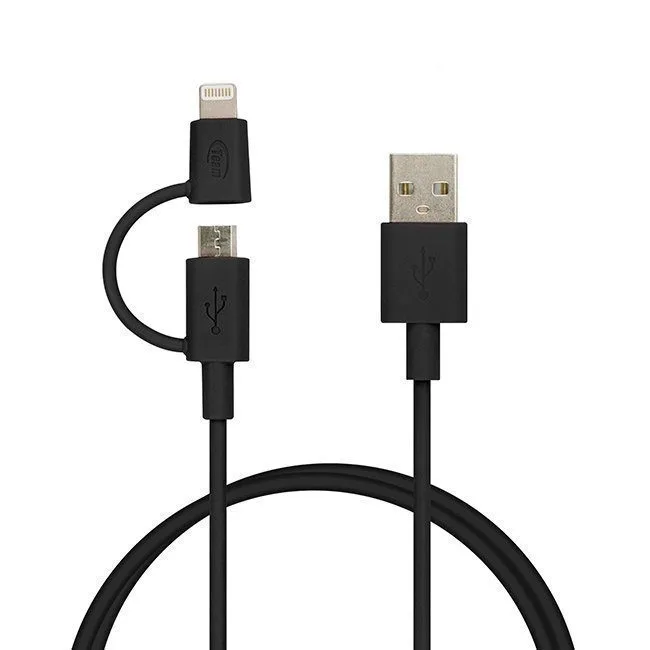 TEAM DUAL CHARGE & SINC CABLE 2 IN 1 BLACK — image 1