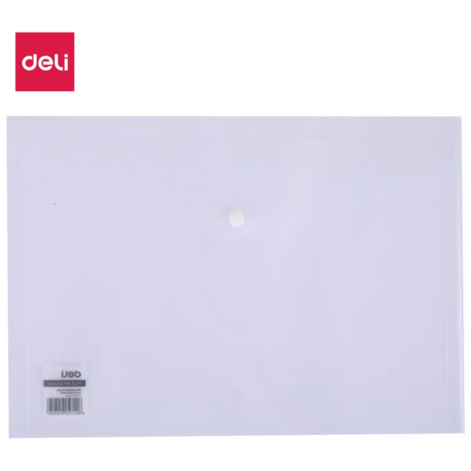 DELI FILE BAG SNAP A4 2C TRANSLUCENT - CLEAR — image 1
